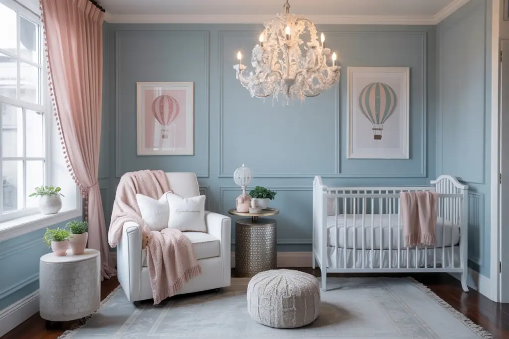 Rugs in girl nursery room 
