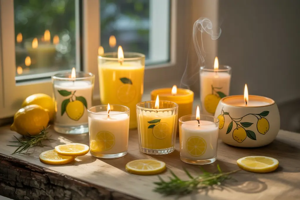 Lemon-scented candles