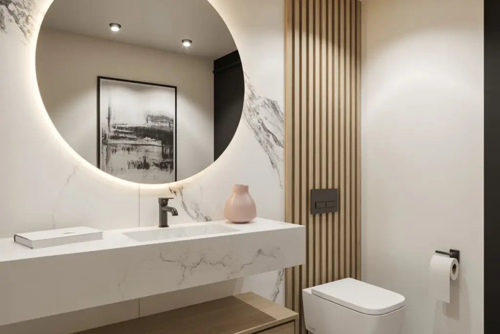 Find how to create an elegant powder room 6 Minimalist powder room