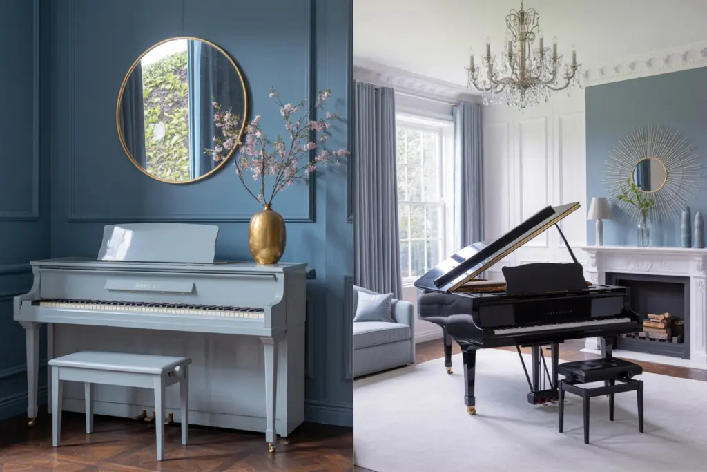 Piano Room: how to Create a fabulous ambience in your home 5 Blue piano room