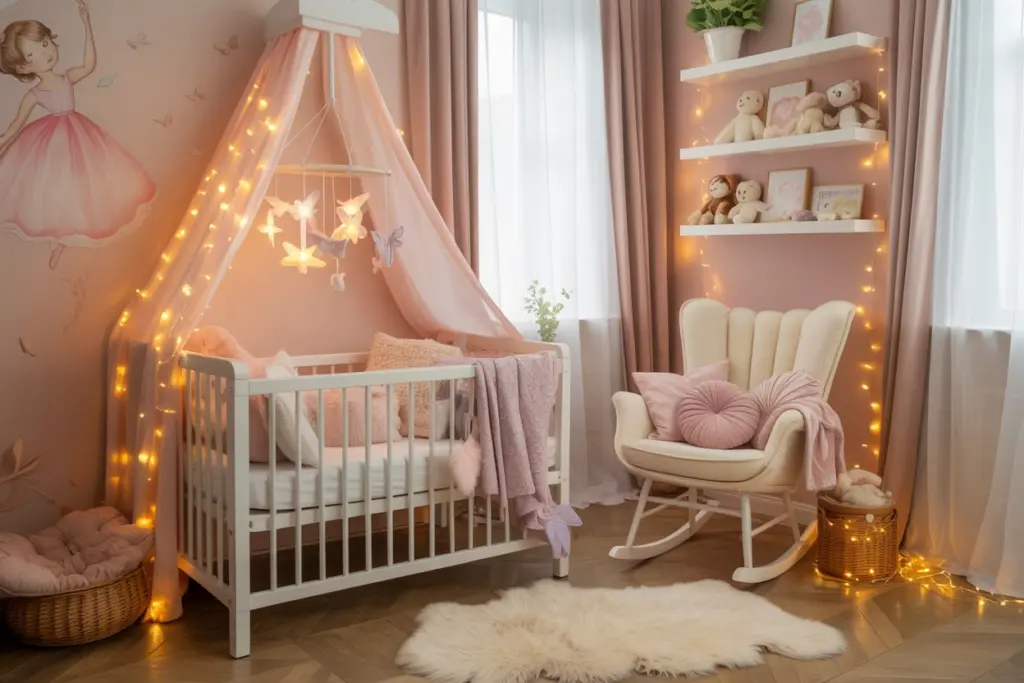 use Accessories and decoration in girl nursery room: 