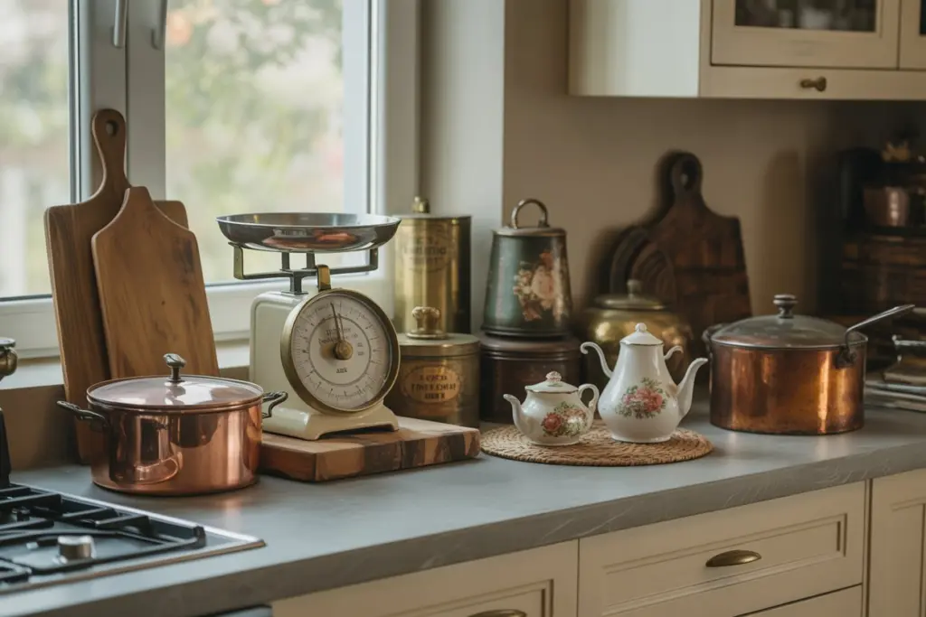 Kitchen Countertop Decoration: How to Elevate Your Kitchen carefully and creatively 16 vintage cookware