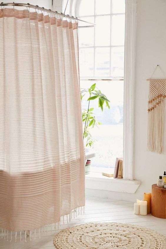 Bathroom accessories: cotton shower curtain