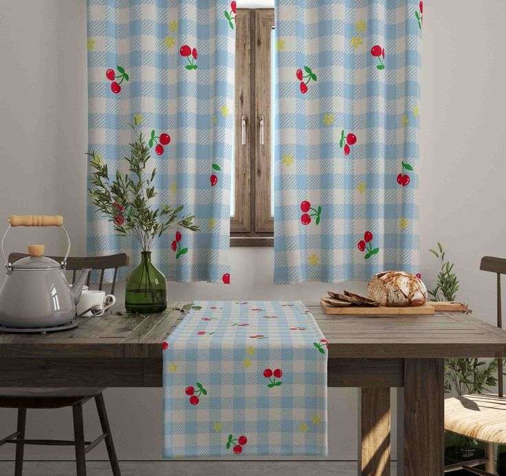 Summer decoration: Cherry tree and cherry patterns
