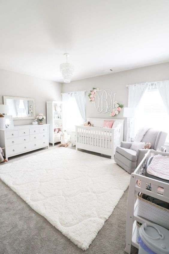 Functional and safe girl nursery room