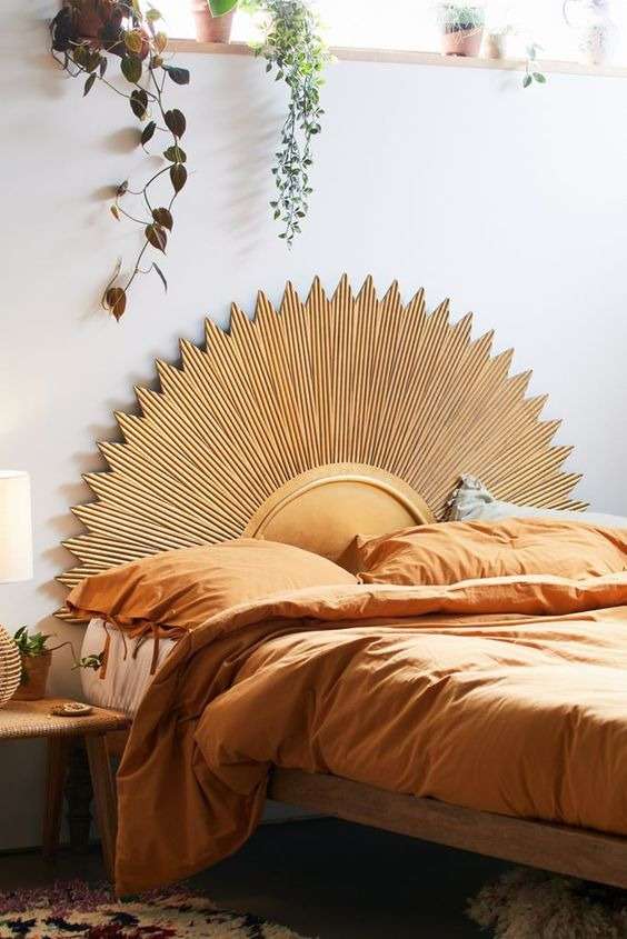Boho Bedroom Headboard with a Statement: 