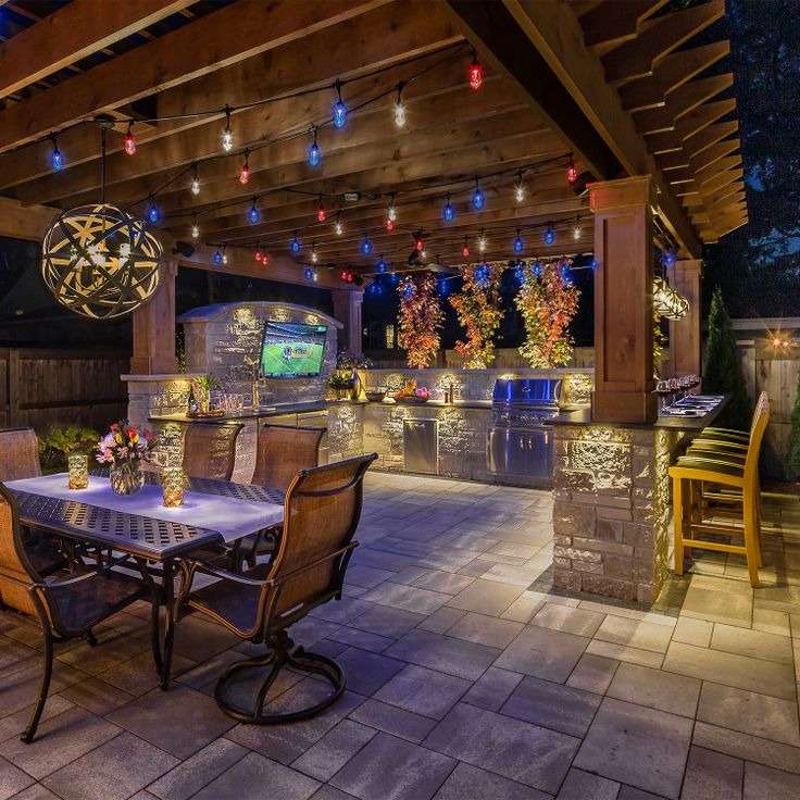 Outdoor Outdoor Kitchen Decor Lighting: 
