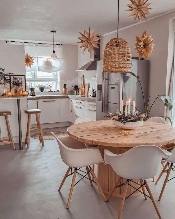 bohemian pendant lights, in kitchen