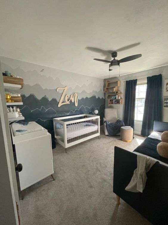 Combining the colors in baby boy room