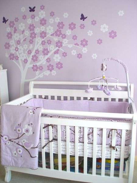 Soft pastel-colored girl nursery room
