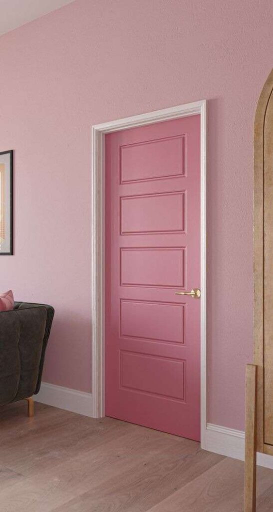 White trim for pink door paint color
