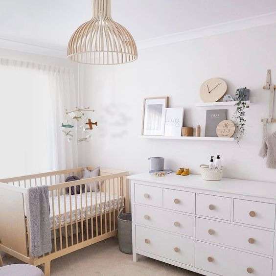 Mobile hanging over the cradle