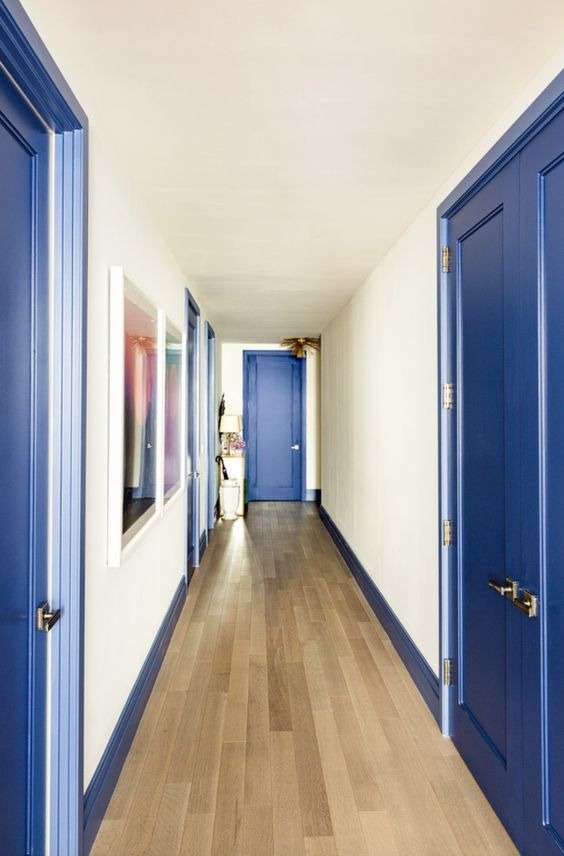 Blue door paint color and white walls