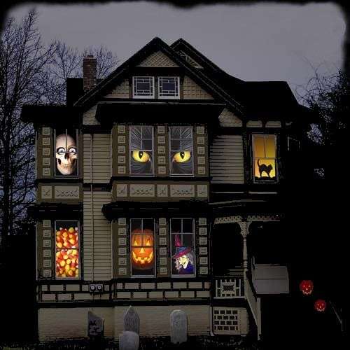 windows to cast unsettling shadows with your outdoor Home Halloween Decoration 