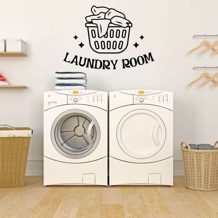 Idea no. 11: Use stickers for a quick laundry room makeover