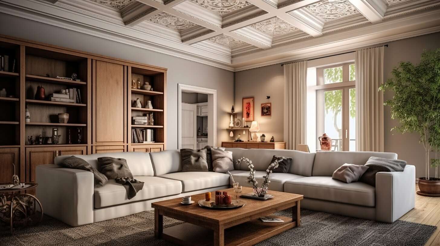 A coffered Living Room 