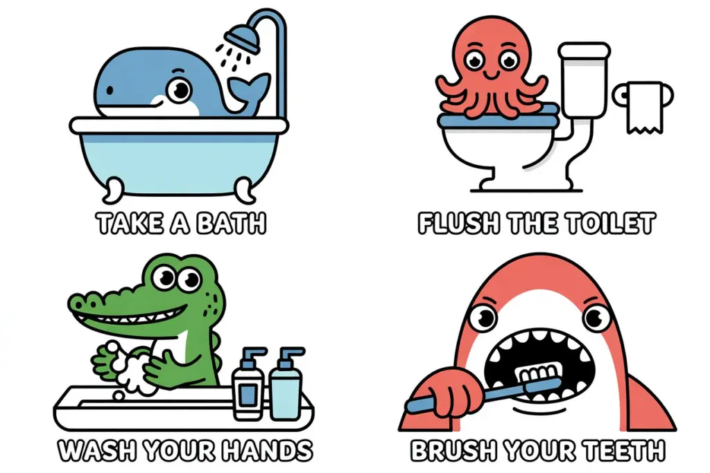 child's artwork  for your  kids' bathroom