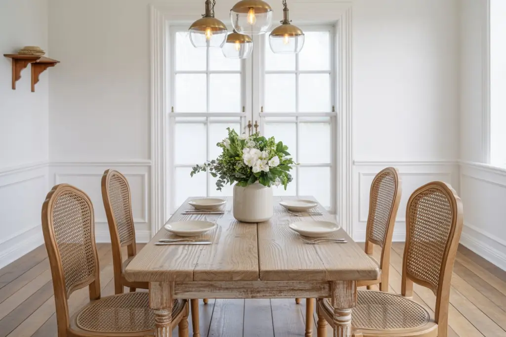 Steps into a dreamy Farmhouse Kitchen full of inspiration 9 Farmhouse Chairs with a Table