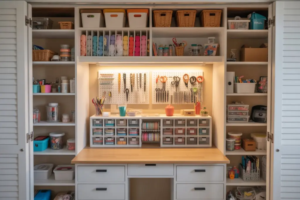 Reworking a cupboard in a craft room