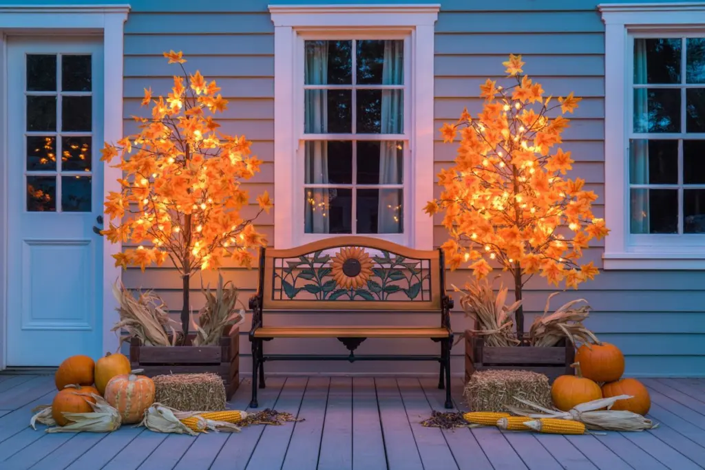 Enjoy the Beautiful Outdoor Fall Decoration in your home 19 Lighting Up Trees outdoor fall decoration