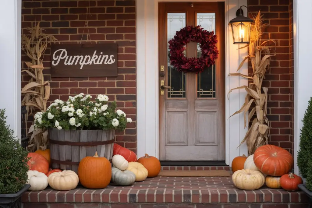 Enjoy the Beautiful Outdoor Fall Decoration in your home 11 Outdoor Fall Decoration with Displaying messages pumpkins