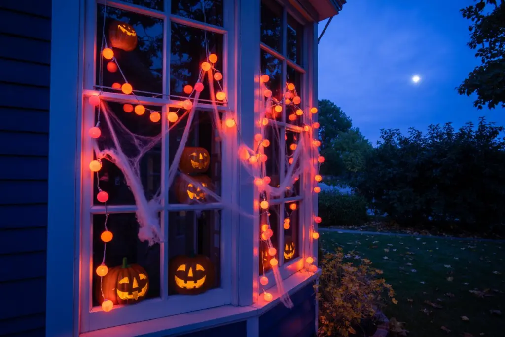 Halloween-themed window display 
