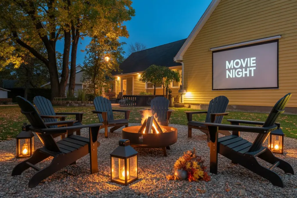 Enjoy the Beautiful Outdoor Fall Decoration in your home 10 Fireplace or fire pit outside for outdoor fall decoration