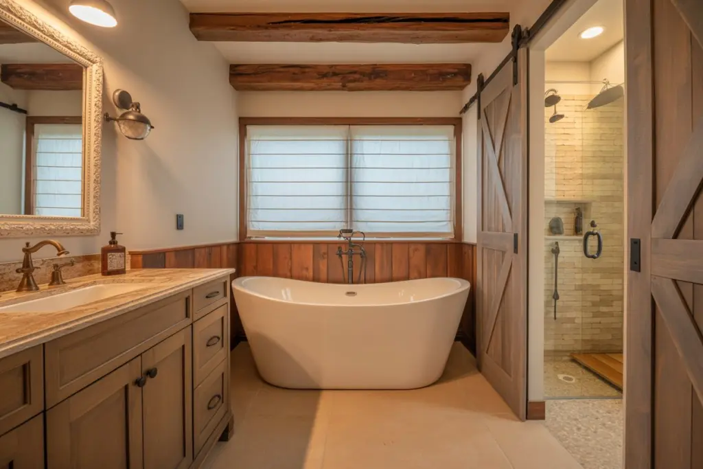 Modernly Rustic in a Master Bathroom
