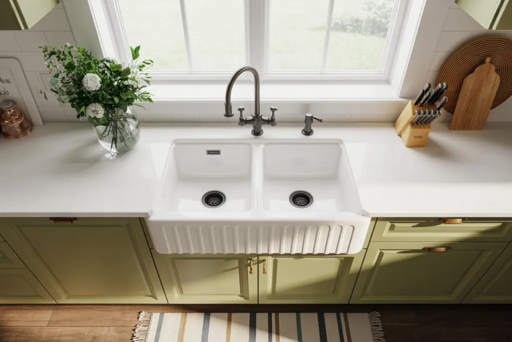 Steps into a dreamy Farmhouse Kitchen full of inspiration 5 A Belfast sink
