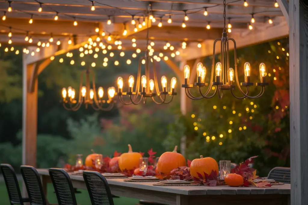 Enjoy the Beautiful Outdoor Fall Decoration in your home 18 Hanging Lights for outdoor fall decoration