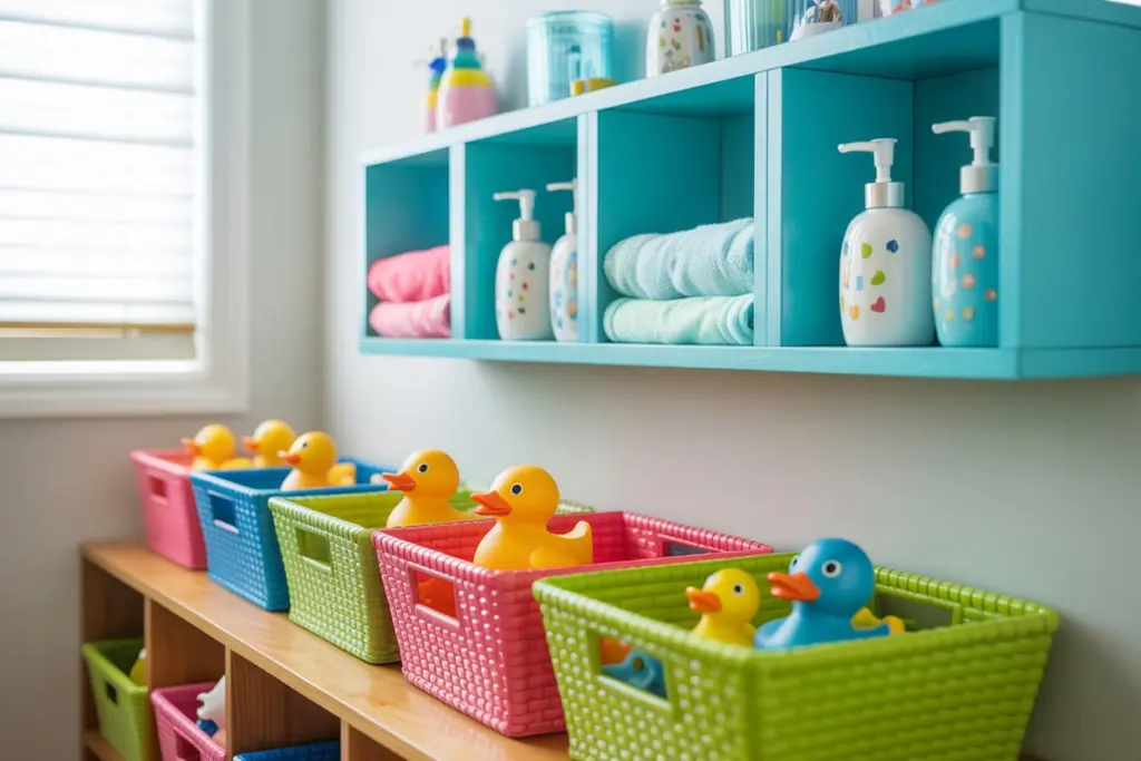  Storage Options in kids bathroom