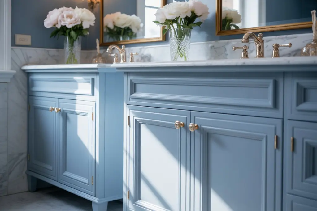 Français bleu paint for Painting Bathroom Cabinets