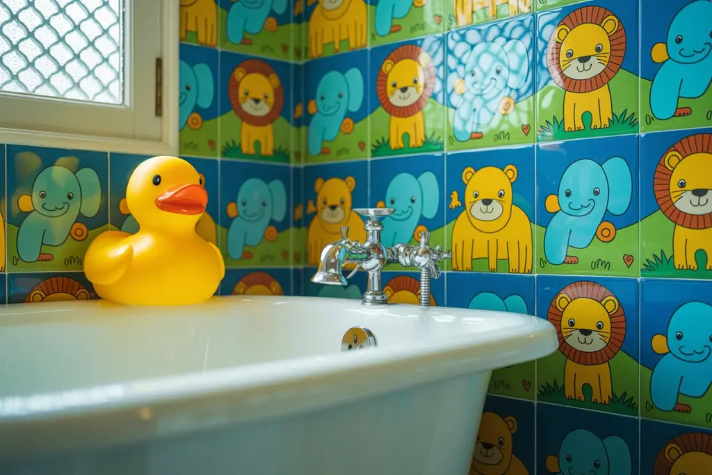 Wallpaper for the kids bathroom