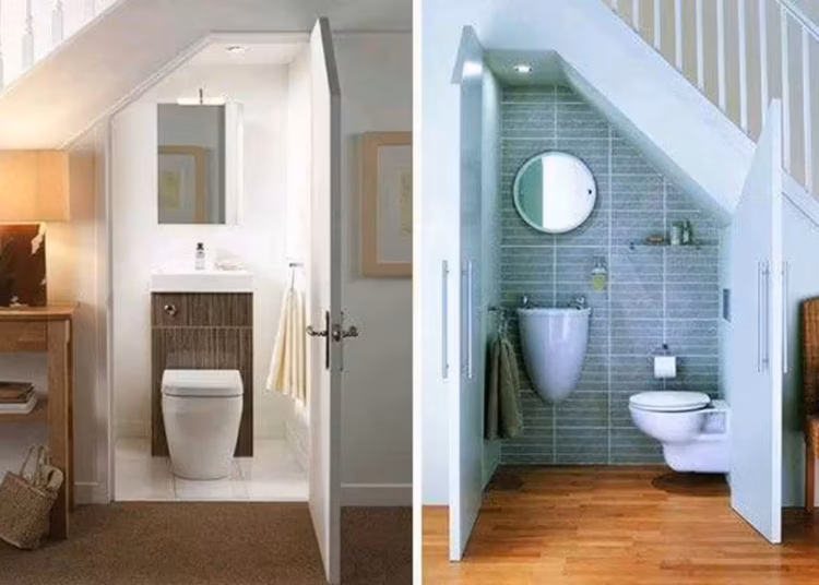 It's also possible to create an under stair toilet for greater practicality in the home