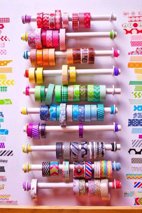 Use dowels and a frame to organize the string: 