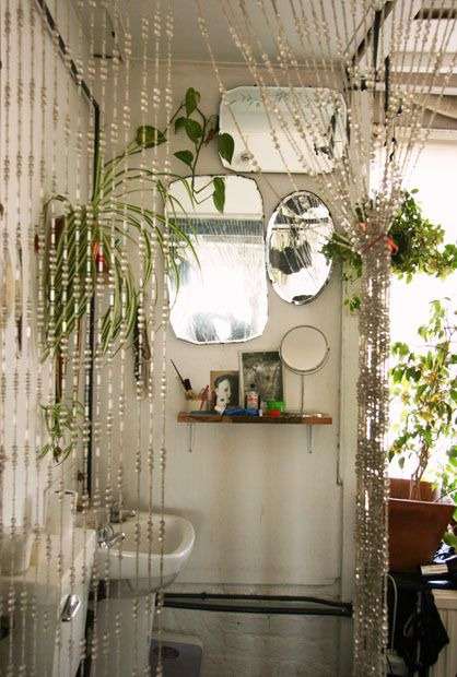 Bohemian bathroom curtain: 