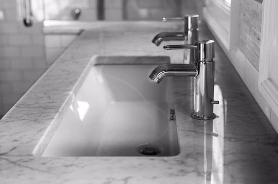 Height Duet sinks in bathroom