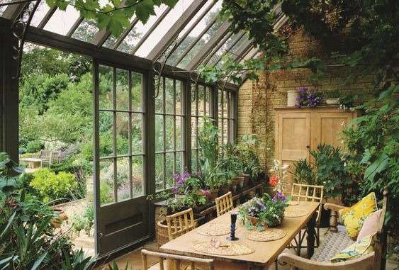 Conservatory decorating in earthy twist