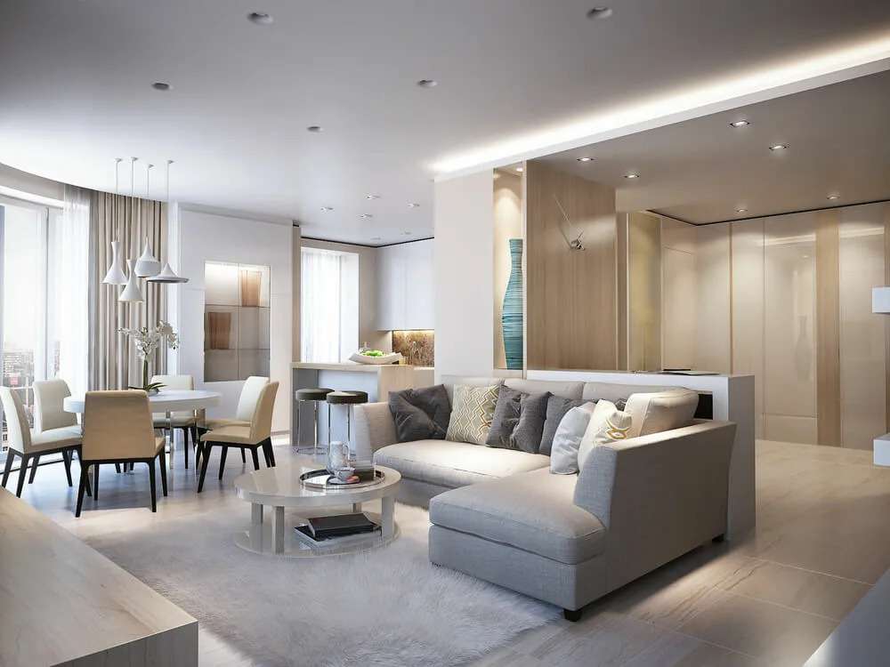 Brilliant Lighting into your Open Concept Living Room, Kitchen and Dining