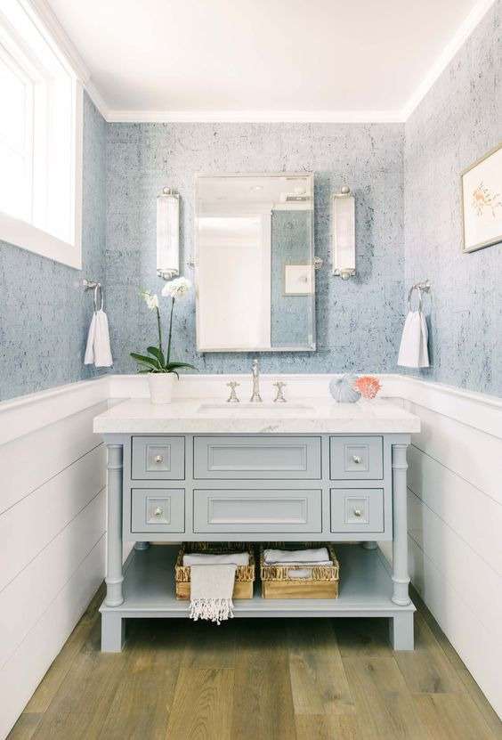 Français bleu paint for Painting Bathroom Cabinets