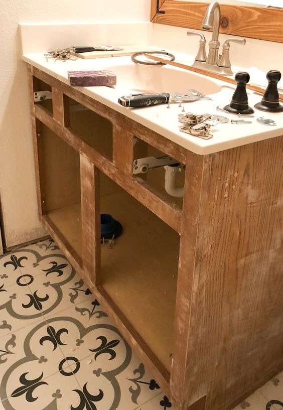Preparation for Painting Bathroom Cabinets 