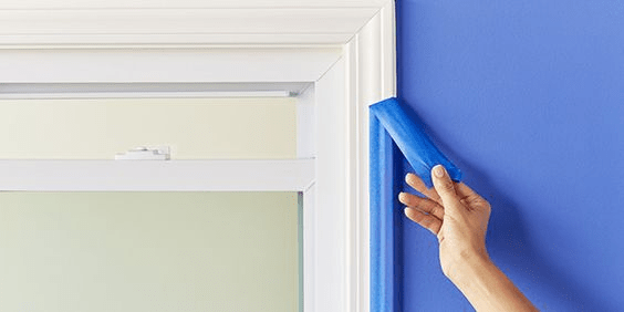  removing the painter's tape after the window paint 