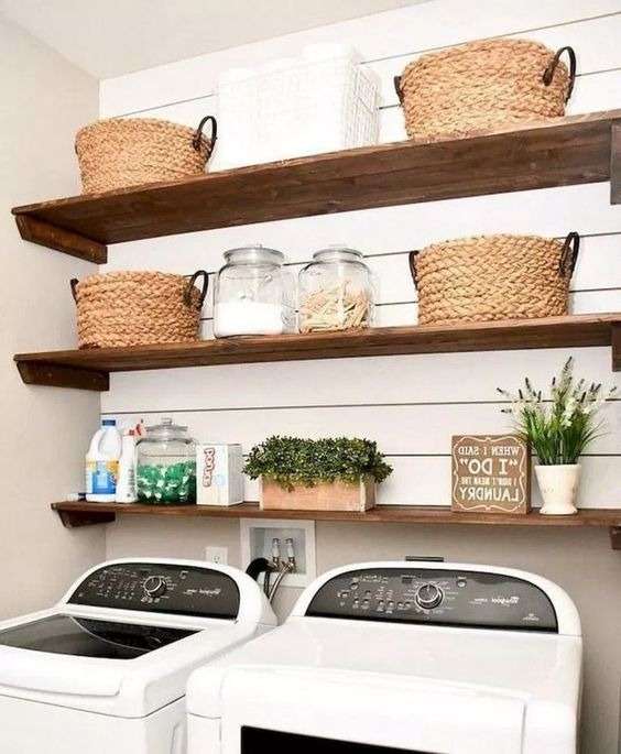Install Shelves  for Laundry Room Organisation