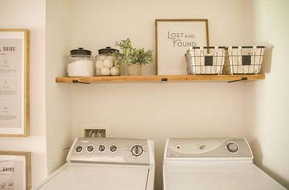 Open Shelves for Laundry Room Organisation