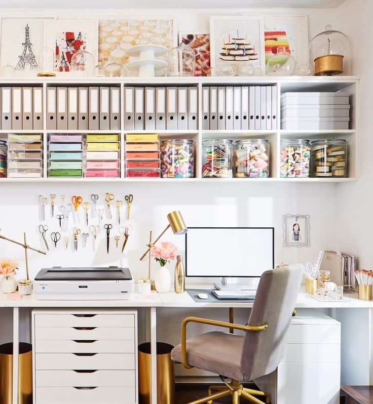 Incorporate several shelving units: 