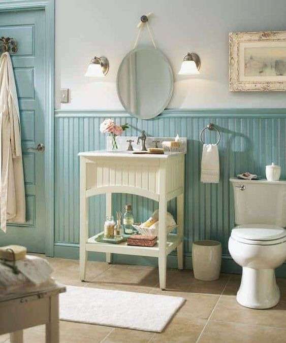 A Color Play of Shiplap in bathroom