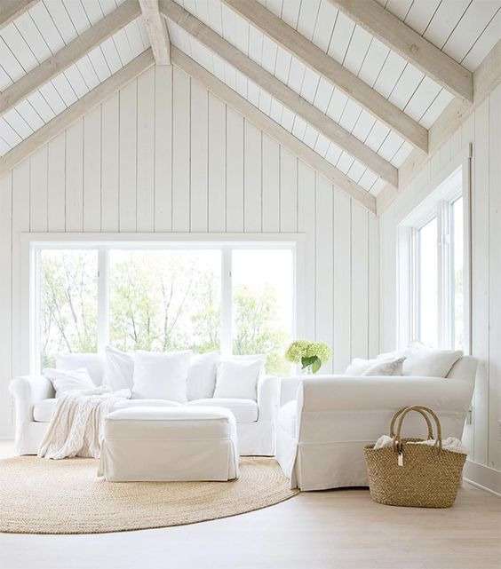 Elegant Living Room with Shiplap Walls