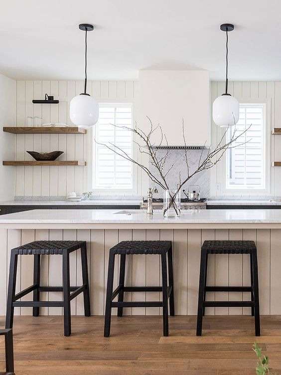 Kitchen with Shiplap Walls