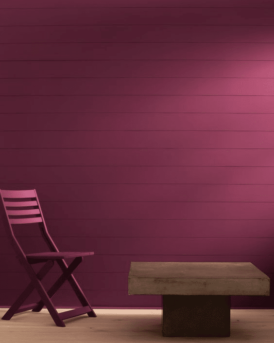 Rich burgundy shiplap wall
