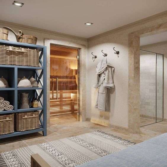 sauna In  Cottage Country bathroom